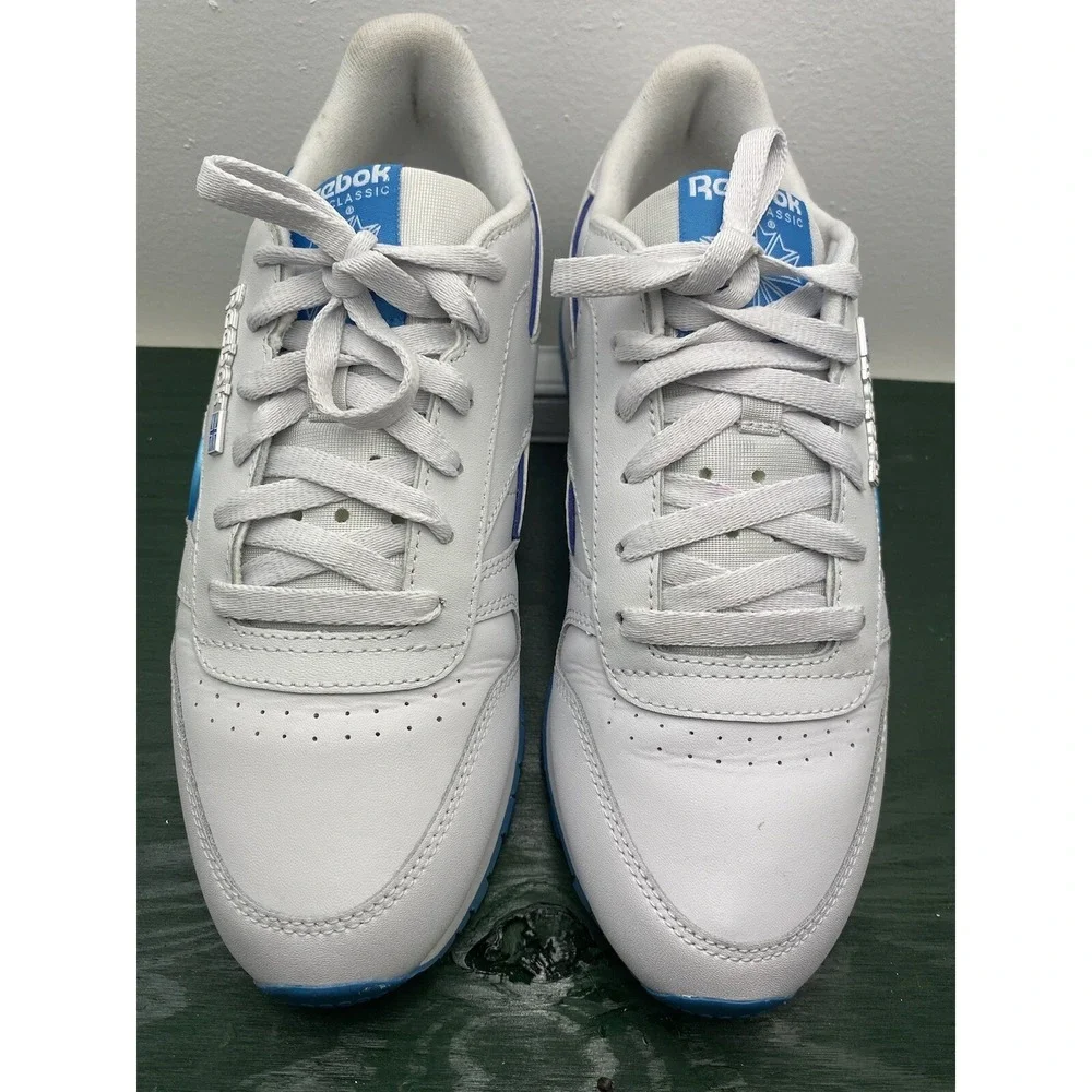 Reebok Classic Leather White Blue Mens Sneakers 49799 Size 9